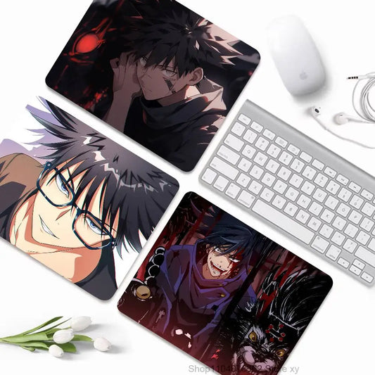 Anime Jujutsu Kaisen Fushiguro Megumi Mousepad Small LockEdge Mouse Pad For Gamers Computer Desk Pad Rectangular Anti-slip