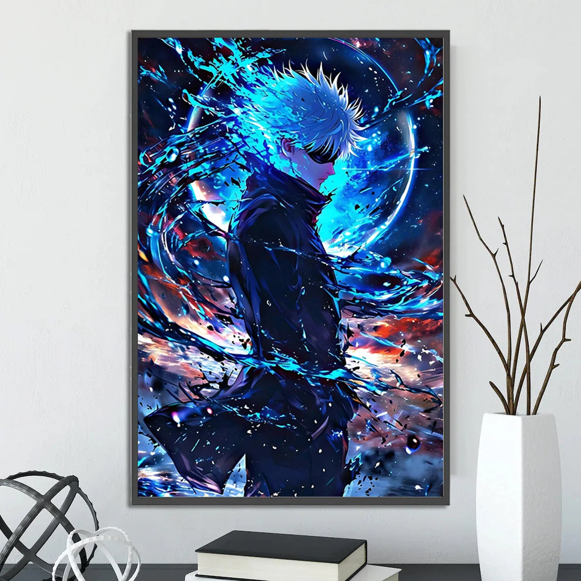 J-Jujutsu Gojo Satoru Self-adhesive Poster Painting Wall Art Bedroom Figures Home Decoration Cartoons Decor Anime Wallpaper