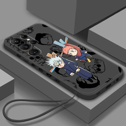 Coque de téléphone Jujutsu Kaisen Art Anime Cool pour Samsung Galaxy S25 S24 S23 S22 S21 S20 Ultra Plus FE 5G Liquid Left Rope