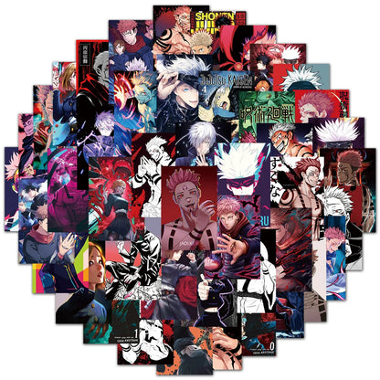 50Pcs Anime Jujutsu Kaisen Poster Stickers DIY Stickers Scrapbooking Phone Luggage Skateboard Waterproof Graffiti Decals
