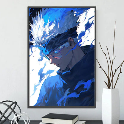 J-Jujutsu Self-adhesive Poster Anime Figures Home Decoration Painting Wall Art Bedroom Cartoons Decor Gojo Satoru Wallpaper