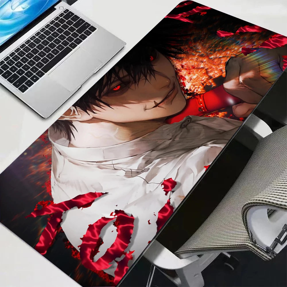 Toji Fushiguro Mouse Pad J-Jujutsu K-Kaisen Sky Blue Manga Style HD 90x40 Print Large Desk Mat Non-Slip Laptop PC Keyboard Pad