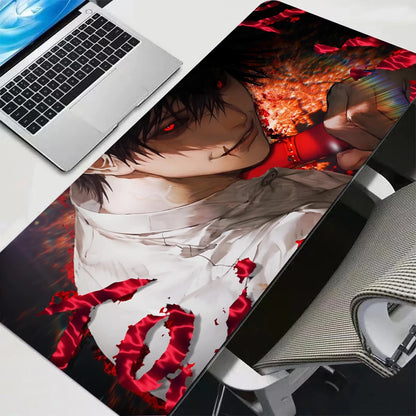 Toji Fushiguro Mouse Pad J-Jujutsu K-Kaisen Sky Blue Manga Style HD 90x40 Print Large Desk Mat Non-Slip Laptop PC Keyboard Pad