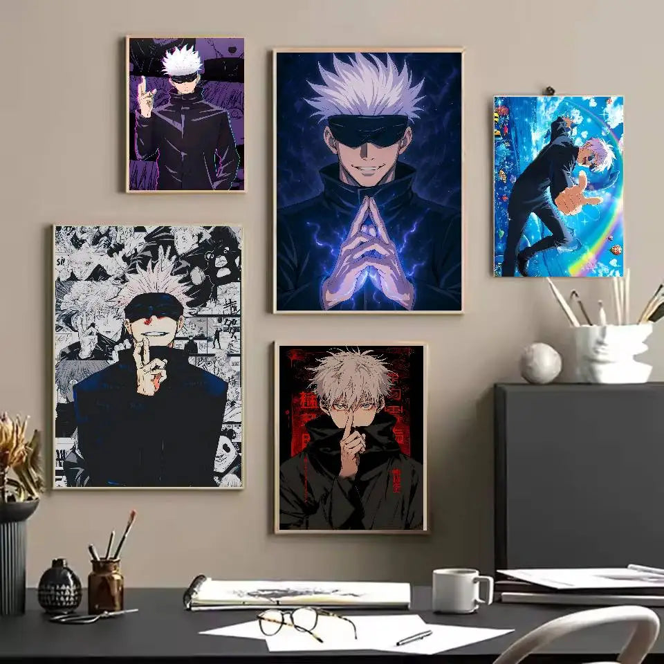 1PC Jujutsu Kaisen G-Gojo S-Satoru Poster  Self-adhesive Art Waterproof Paper Sticker Coffee House Bar Dorm Room Wall Decor