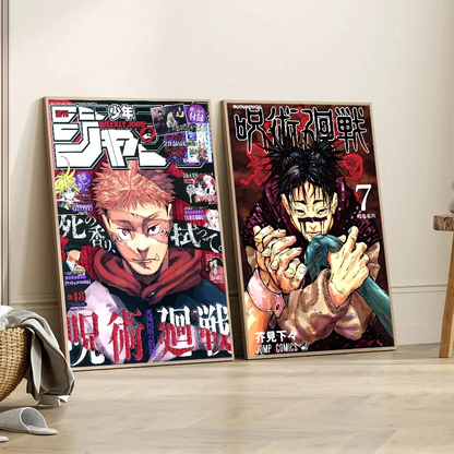 Jujutsu Kaisen Anime DIY Sticky Poster Waterproof Paper Sticker Coffee House Bar Home Decor
