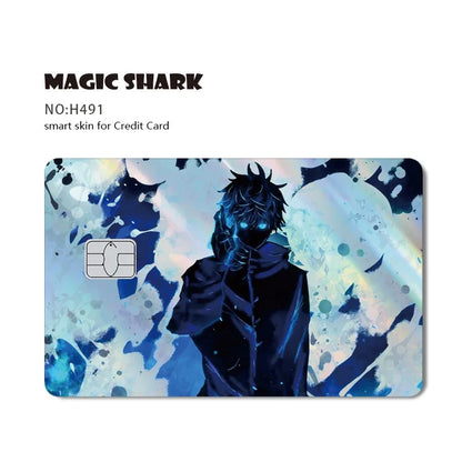 100% New Anime Jujutsu Kaisens Gojo Holographic Laser Shinny Front Credit Debit Bank Card Sticker Film Skin Cover