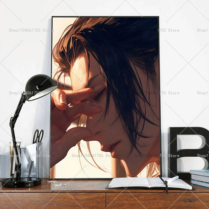 1PC Anime Jujutsu Kaisen Geto Suguru Poster Self-adhesive Art Waterproof Paper Sticker Coffee House Bar Room Wall Decor