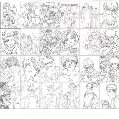 24pcs Jujutsu Kaisen Characters Colorful Cartoon Art Book for Drawing and Improving Your Skills