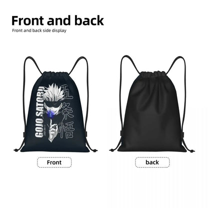 Sac à dos à cordon de serrage Anime Jujutsu Kaisen Gojo Satoru, sac de sport, sac de sport, sac à cordon résistant à l'eau pour la course à pied