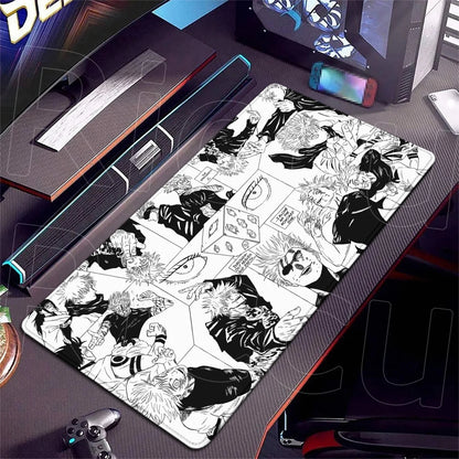 HD XXL Ryomen Sukuna 400x900mm Black Anime Jujutsu Kaisen Mouse Pad Gojo Satoru MousePad Computer Gaming PC Accessories Desk Mat
