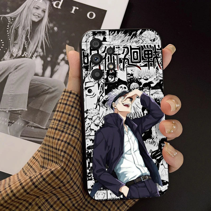 Jujutsu Kaisen Émotion K-kaisen Pour Samsung A53 A52 A33 A32 A51 A71 A21S A13 A73 A55 A22 A23 A35 A72 A54 A12 5G Noir TPU Étui de Téléphone