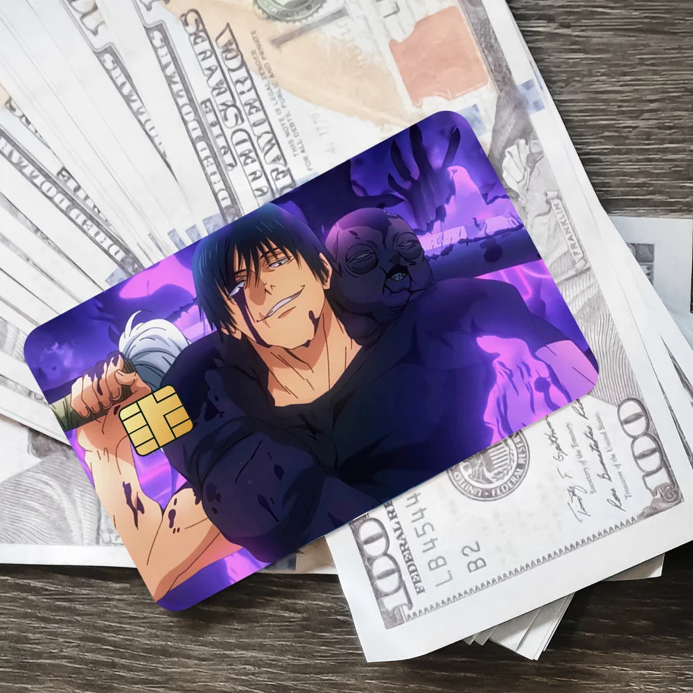 Kaisen Toji For Film Skin Cover Credit Card Stickers 4PCS Debit Anime J-Jujutsu Front Decoration Bank Bus Pass Waterproof