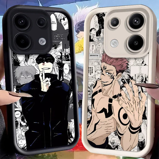 Xiaomi Redmi Note 13 12 Pro Plus 4G 5G 13C 12C Turbo 11 11S 10 10S 9 10A 10C 9C A2 A1用 呪術廻戦 アニメ 携帯ケース カバー