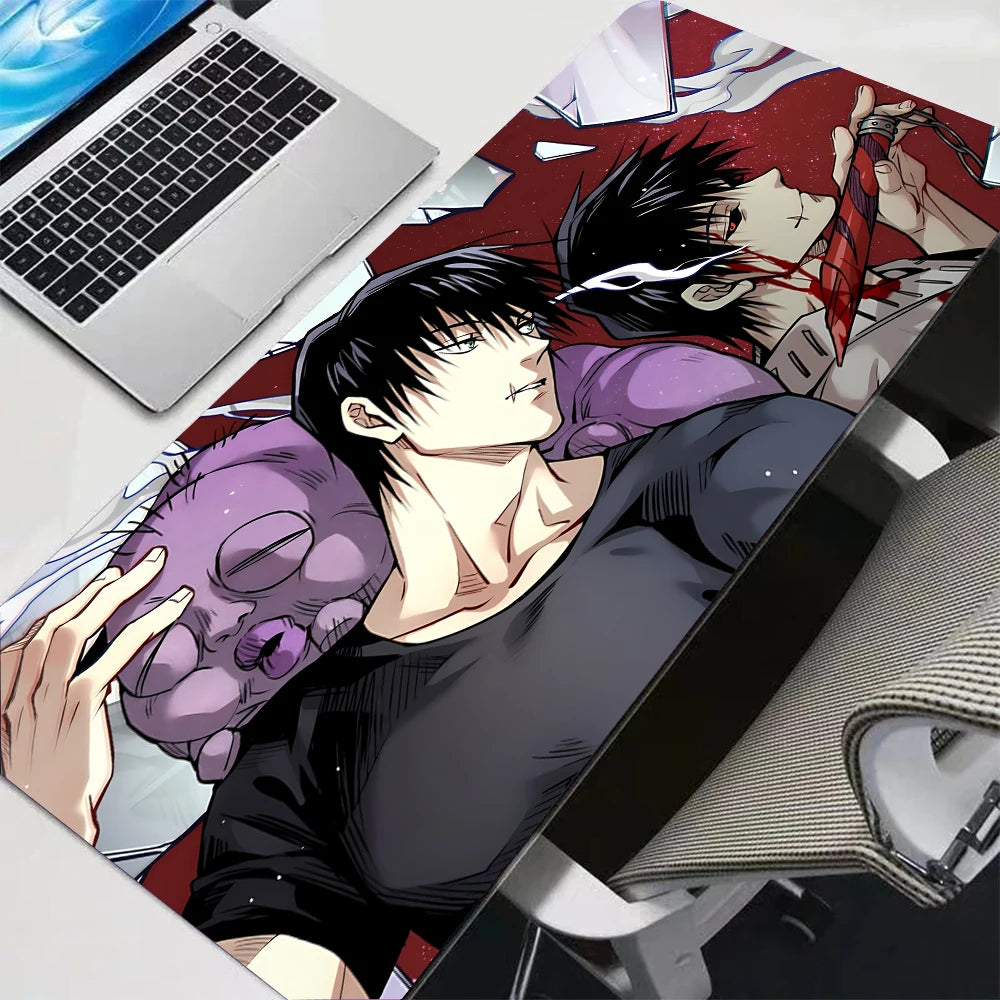 Toji Fushiguro Mouse Pad J-Jujutsu K-Kaisen Sky Blue Manga Style HD 90x40 Print Large Desk Mat Non-Slip Laptop PC Keyboard Pad