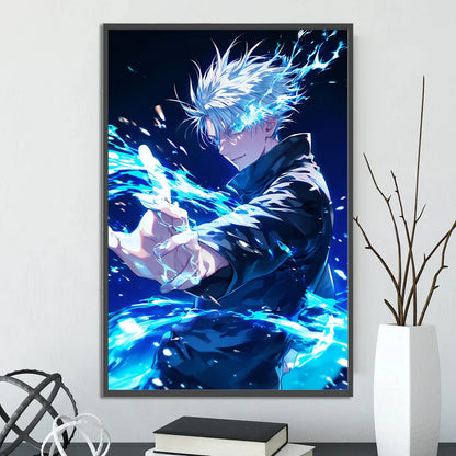J-Jujutsu Gojo Satoru Self-adhesive Poster Painting Wall Art Bedroom Figures Home Decoration Cartoons Decor Anime Wallpaper