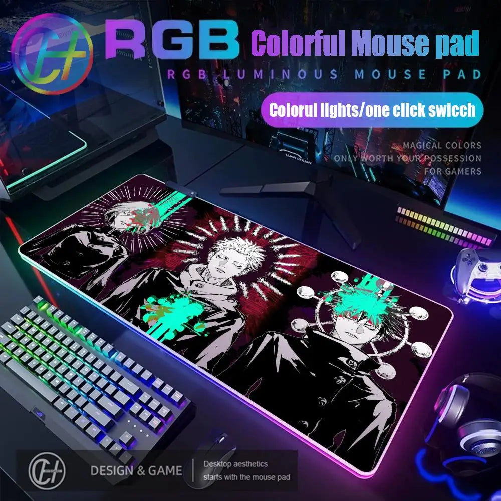 HD RGB Ryomen Sukuna 400x900mm Black Anime Jujutsu Kaisen Mouse Pad Gojo Satoru MousePad Computer Gaming PC Accessories Desk Mat