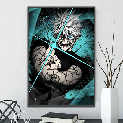 J-Jujutsu Self-adhesive Poster Anime Figures Home Decoration Painting Wall Art Bedroom Cartoons Decor Gojo Satoru Wallpaper