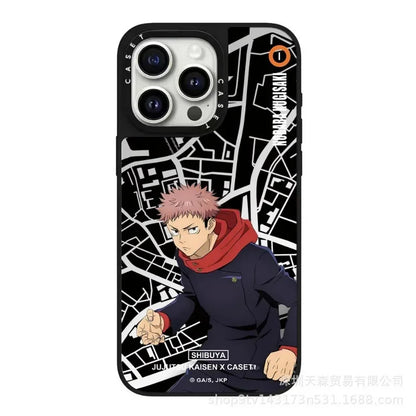 Coque de téléphone portable Jujutsu Kaisen pour iPhone 16 Pro Max, matériau miroir Apple, anti-chute, collection, cadeau d'anniversaire
