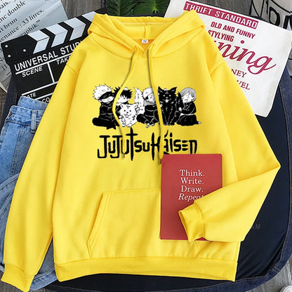 Anime Jujutsu Kaisen Hoodie Kawaii Gojo Satoru Graphic Hoodie Autumn Winter Plus Size Hoodies 2023 Hot Manga Print Sweatshirts - Jujutsu Kaisen Merch - Free Shipping Buy Now
