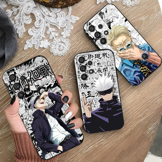 Jujutsu Kaisen Émotion K-kaisen Pour Samsung A53 A52 A33 A32 A51 A71 A21S A13 A73 A55 A22 A23 A35 A72 A54 A12 5G Noir TPU Étui de Téléphone