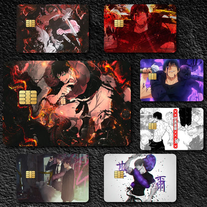 Kaisen Toji For Film Skin Cover Credit Card Stickers 4PCS Debit Anime J-Jujutsu Front Decoration Bank Bus Pass Waterproof