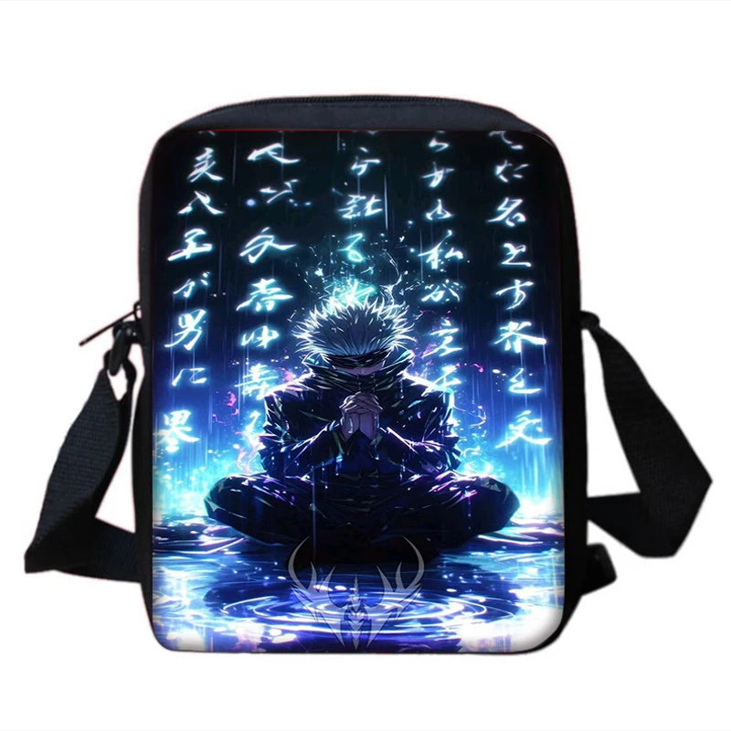 Ensemble de sacs à dos d'école Jujutsu Kaisen Satoru Gojo pour enfants, avec sac à bandoulière, sacs à crayons, sacs d'école pour garçons et filles, meilleur cadeau