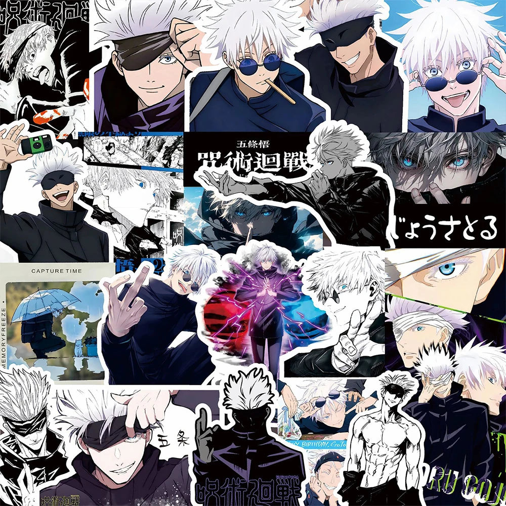 10/30/75pcs Anime Jujutsu Kaisen Satoru Gojo Stickers Cool Caroon Character Decals Phone Laptop Luggage Japan Manga Sticker Pack