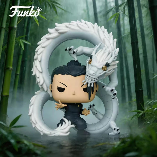 Original Funko POP! Premium Jujutsu Kaisen #1891 Suguru Geto with Cursed Spirit Dragon Figure Anime Collectible Desktop Display
