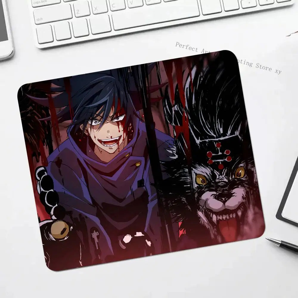 Anime Jujutsu Kaisen Fushiguro Megumi Mousepad Small LockEdge Mouse Pad For Gamers Computer Desk Pad Rectangular Anti-slip