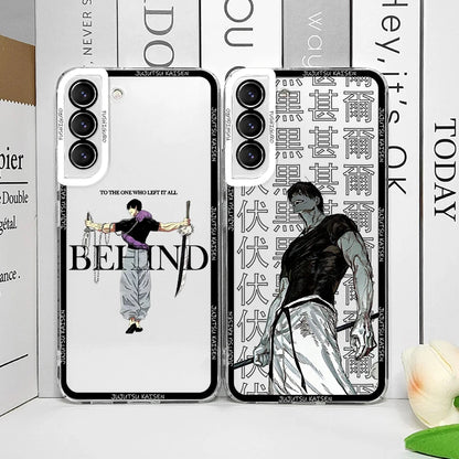 Coque souple inspirée de l'anime Jujutsu Kaisen Fushiguro Toji pour Samsung Galaxy S25, S24, S23 Ultra, S22, S21, S20 Plus, S24FE, A55, A54 5G