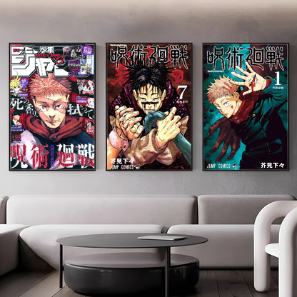 Jujutsu Kaisen Anime DIY Sticky Poster Waterproof Paper Sticker Coffee House Bar Home Decor