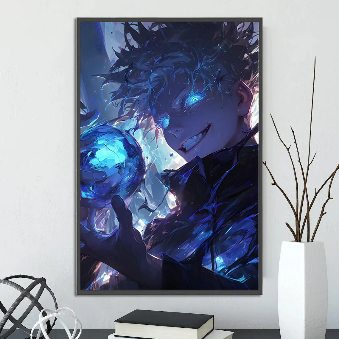 J-Jujutsu Gojo Satoru Self-adhesive Poster Figures Home Decoration Painting Wall Art Bedroom Cartoons Decor Anime Wallpaper