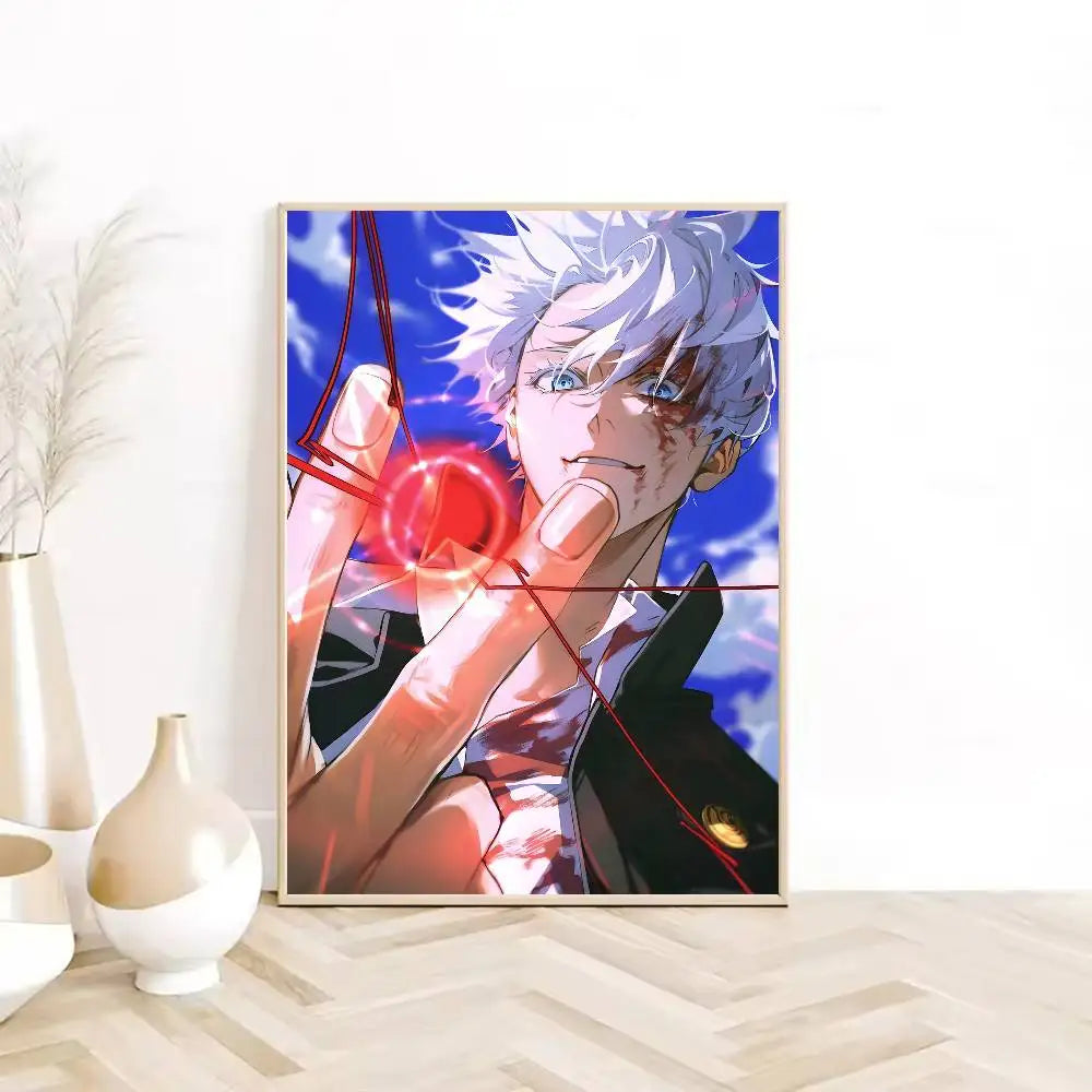 1PC Jujutsu Kaisen G-Gojo S-Satoru Poster  Self-adhesive Art Waterproof Paper Sticker Coffee House Bar Dorm Room Wall Decor