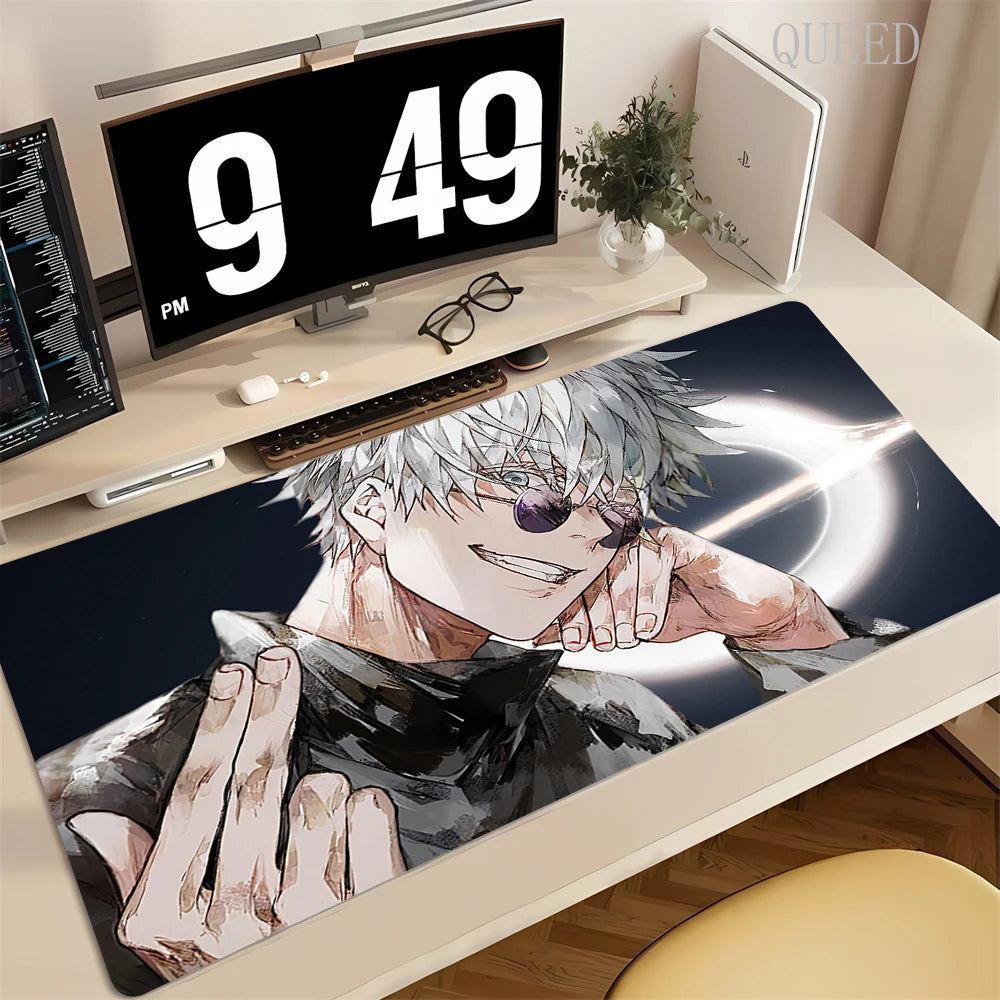 90x40CM Black Anime Jujutsu Kaisen Large Mouse Pad Ryomen Sukuna Xxl MousePads Pc Computer Gaming Accessories Non-slip Desk Mat