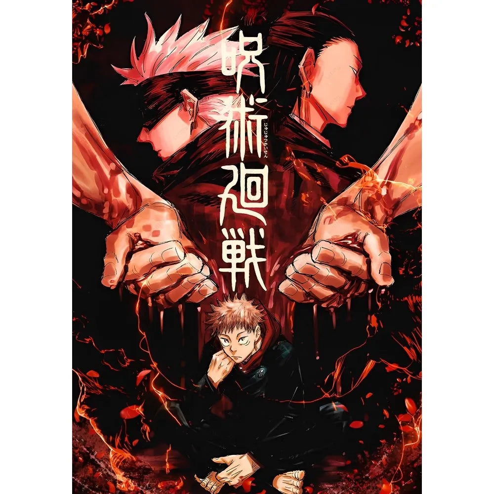Jujutsu k-Kaisen Anime Cool JOJO Tv HD Poster Sticky Wall Art Printing Waterproof Home Living Bed Room Bar Aesthetic Decor