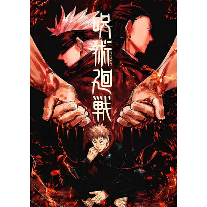 Jujutsu k-Kaisen Anime Cool JOJO Tv HD Poster Sticky Wall Art Printing Waterproof Home Living Bed Room Bar Aesthetic Decor