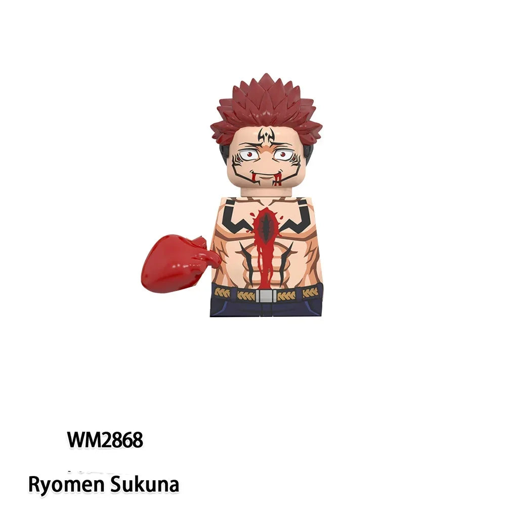 Anime Jujutsu Kaisen Cartoon Gojo Satoru Itadori Yuj Fushiguro Megumi Okkostu Yuta Building Blocks Mini Action Figures Kids Toy - Jujutsu Kaisen Merch - Free Shipping Buy Now