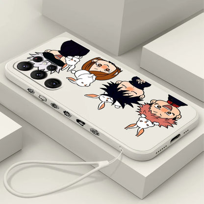 Coque de téléphone Jujutsu Kaisen Art Anime Cool pour Samsung Galaxy S25 S24 S23 S22 S21 S20 Ultra Plus FE 5G Liquid Left Rope