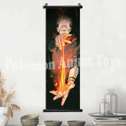 Anime J-Jujutsu Kaisen Character Gojo Satoru Room Home Decoration Mural Gift Hanging Scroll Print Canvas Poster Painting Decor