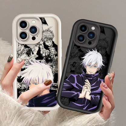 Coque souple Jujutsu Kaisen Gojo Satoru Plus pour iPhone 15, 14, 13, 12, 11, Mini, XS, XR, X, 8, 7 Pro Max