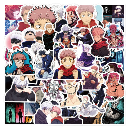 55PCS Jujutsu Kaisen Stickers Graffiti Stickers DIY Diary Phone Case Handmade Scrapbook Aesthetic Stickers