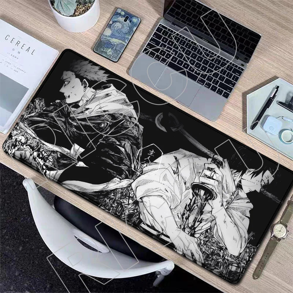 XXL J-Jujutsu Kaisen Gojo Satoru Mouse Pad Carpet Cartoon Anime Gaming Mousepad Non-Slip Rubber Desk Mat Computer Laptop Office