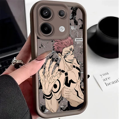 Coque de téléphone inspirée de l'anime Jujutsu Kaisen pour Xiaomi Redmi Note 13, 12 Pro Plus, 4G, 5G, 13C, 12C Turbo, 11, 11S, 10, 10S, 9, 10A, 10C, 9C, A2, A1