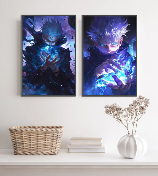 J-Jujutsu Gojo Satoru Self-adhesive Poster Painting Wall Art Bedroom Figures Home Decoration Cartoons Decor Anime Wallpaper