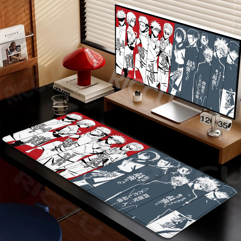 Large Gaming Mouse Pad J-ujutsu Kaisen Gojo Satoru Mouse pad LockEdge Thickened Computer Keyboard Desk Mat Rubber Anti slip Mats