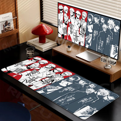 Large Gaming Mouse Pad J-ujutsu Kaisen Gojo Satoru Mouse pad LockEdge Thickened Computer Keyboard Desk Mat Rubber Anti slip Mats