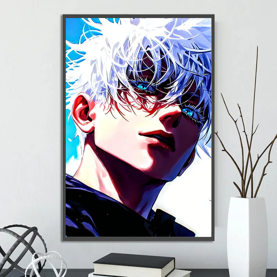 J-Jujutsu Gojo Satoru Self-adhesive Poster Figures Home Decoration Painting Wall Art Bedroom Cartoons Decor Anime Wallpaper