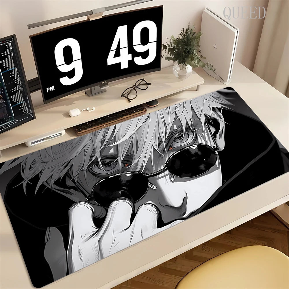 90x40CM Black Anime Jujutsu Kaisen Large Mouse Pad Ryomen Sukuna Xxl MousePads Pc Computer Gaming Accessories Non-slip Desk Mat