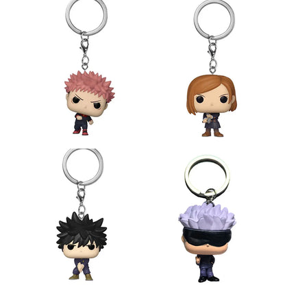 New Anime Jujutsu Kaisen Keychain Satoru Gojo Nobara Kugisaki Yuji Itadori Vinyl Dolls Model Toys Pendant Children Gifts