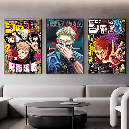 Jujutsu Kaisen Anime Anime Posters Sticky HD Quality Wall Art Retro Posters for Home Kawaii Room Decor